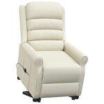 vidaXL Fauteuil Crème Similicuir