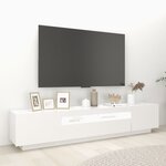 vidaXL Meuble TV avec lumières LED Blanc 200x35x40 cm