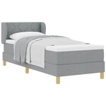 vidaXL Lit à ressorts avec matelas Gris clair 80 x 200 cm tissu