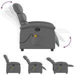vidaXL Fauteuil de massage inclinable gris similicuir