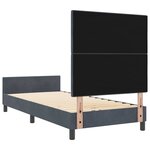 vidaXL Lit à ressorts avec tête de lit Gris foncé 90 x 200 cm Velours