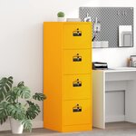 vidaXL Cabinet de Dossier 2 Pièces Jaune moutarde 44 x 50 x 106.5 cm