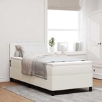 vidaXL Lit à ressort LED avec tête de lit Crème et Blanc 100 x 200 cm