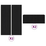 vidaXL Ensemble meuble TV 6 pièces - Accroché au mur  en bois d'ingénierie chêne noir