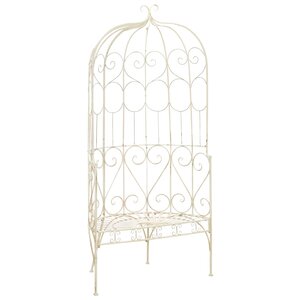 vidaXL Banc de jardin 95 cm Fer Blanc antique