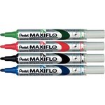 Maxiflo fine ogive pointe tableau blanc marqueur largeur de trait 1,1 mm -  Couleurs assorties lot de 4 (paquet 4 unités)