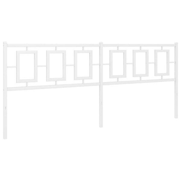 vidaXL Tête de lit métal blanc 193 cm