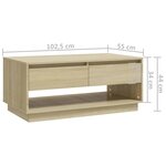 vidaXL Table basse Chêne sonoma 102 5x55x44 cm Bois d'ingénierie