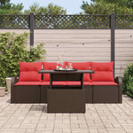 vidaXL Ensemble de canapé de jardin 5 Pièces Marron polyrotin