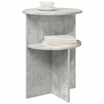 vidaXL Table d'appoint Gris béton Ø 39 5 x 55 cm Bois d'ingénierie