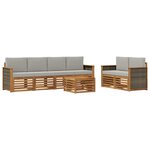vidaXL Ensemble de canapés d'extérieur 7 Pièces Naturel et gris clair