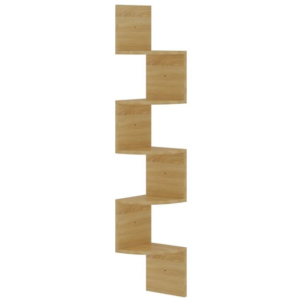 vidaXL Étagère d'angle murale chêne sonoma 19x19x123cm bois ingénierie