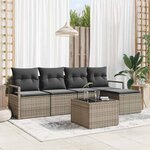 vidaXL Ensemble de canapé de jardin avec coussin 6 Pièces Gris clair