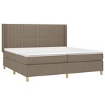 vidaXL Sommier à lattes de lit matelas et LED Taupe 200x200 cm Tissu