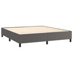 vidaXL Sommier à lattes de lit avec matelas Gris 160x200 cm Similicuir