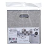 Boîte de rangement/tiroir pour meuble en tissu 31x31 cm - Gris chiné