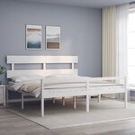 vidaXL Lit pour personne âgée sans matelas blanc bois massif