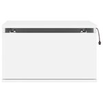 vidaXL Table de chevet murale avec lumières LED blanc
