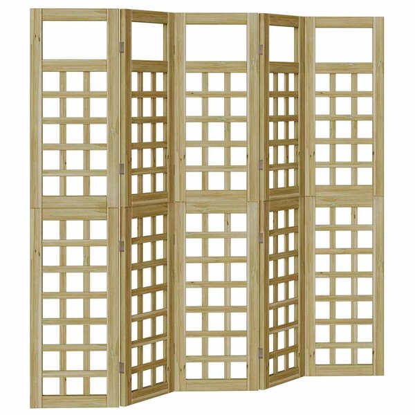 vidaXL Écran d'intimité extérieur Pliant 5 Pièces Marron 200 x 180 cm