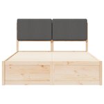 vidaXL Cadre de lit avec tête de lit rembourrée Gris foncé