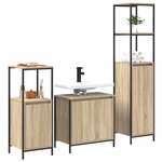 vidaXL Ensemble de mobilier de salle de bain avec étagère 3 Pièces