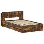 vidaXL Cadre de lit avec rangement Chêne fumé 120 x 190 cm