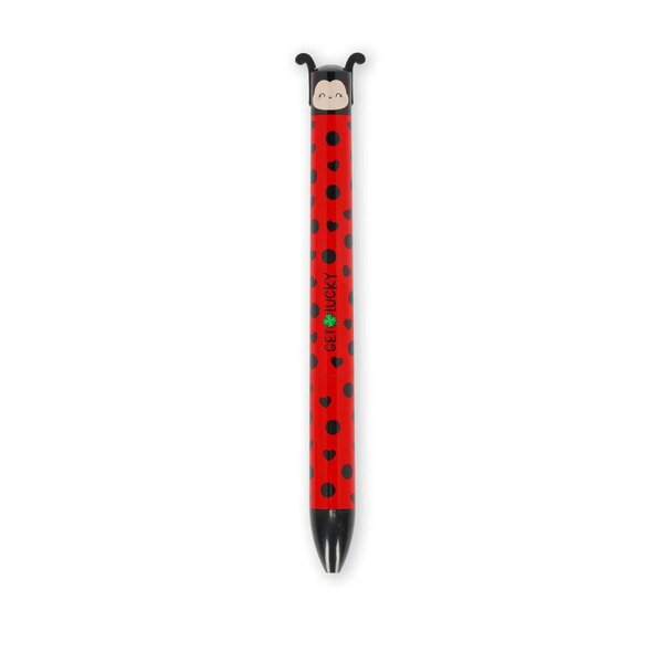 Stylo Click and Clack bicolore - motif Ladybug