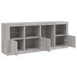 vidaXL Buffet avec lumières LED sonoma gris 164x37x67 cm