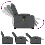 vidaXL Fauteuil inclinable de massage électrique gris similicuir