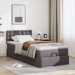 VidaXL Cadre de lit ottoman avec matelas gris 100x200 cm similicuir