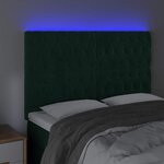 vidaXL Tête de lit à LED Vert foncé 144x7x118/128 cm Velours
