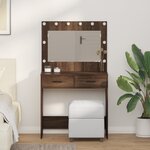 vidaXL Coiffeuse Chêne marron 78.5 x 41 x 135 cm Bois d'ingénierie
