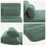 vidaXL Fauteuil de sol ajustable Vert Mer Velours