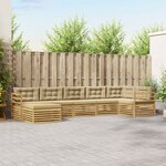 vidaXL Ensemble de canapés d'extérieur 7 Pièces Blanc et Beige