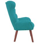 vidaXL Fauteuil relaxant en velours turquoise