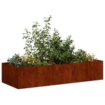 vidaXL Jardinière rouillé 200x80x40 cm acier inoxydable