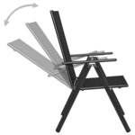 vidaXL Mobilier de bistro 3 Pièces Aluminium et textilène Noir