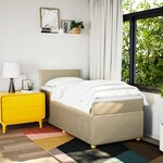 vidaXL Sommier à lattes de lit avec matelas Crème 80x200 cm Tissu