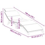 vidaXL Transat Blanc crème 188 x 55 x 59 cm Bois de teck solide