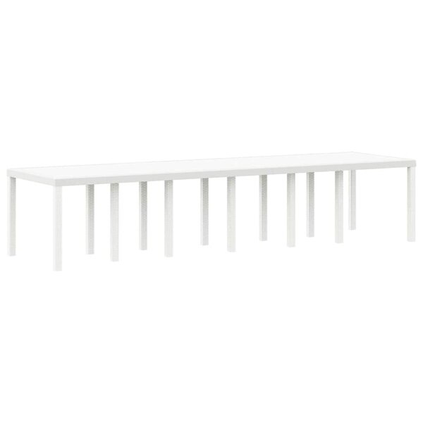 vidaXL Table de Jardin Blanc 350 x 100 x 74 cm polyrotin