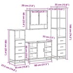 vidaXL Ensemble de meubles de salle de bain 4 Pièces chêne marron