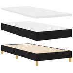 vidaXL Lit à sommier tapissier avec matelas et LED noir 100x200 cm en tissu