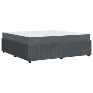 vidaXL Cadre de lit avec matelas Gris foncé 200 x 200 cm tissu