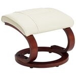 vidaXL Fauteuil inclinable avec repose-pied Blanc cassé Similicuir