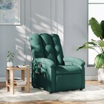 vidaXL Fauteuil de massage inclinable Vert foncé Tissu