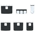 vidaXL Cadre de Lit Mezzanine pour Enfants avec Rideaux Noir