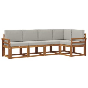vidaXL Ensemble de canapés d'extérieur 5 pc Gris Naturel et Clair