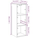vidaXL Armoire murale avec portes en verre blanc 35x37x100 cm