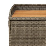 vidaXL Banc de rangement gris résine tressée et bois d'acacia
