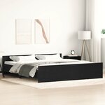 vidaXL Cadre de lit sans matelas Chêne noir 180 x 200 cm Bois d'ingénierie